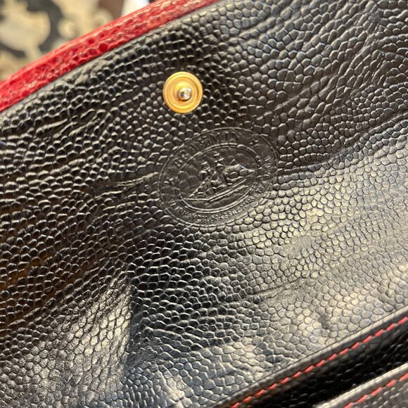 Brahmin crimson crock snap closure checkbook wallet - Picture 3 of 5